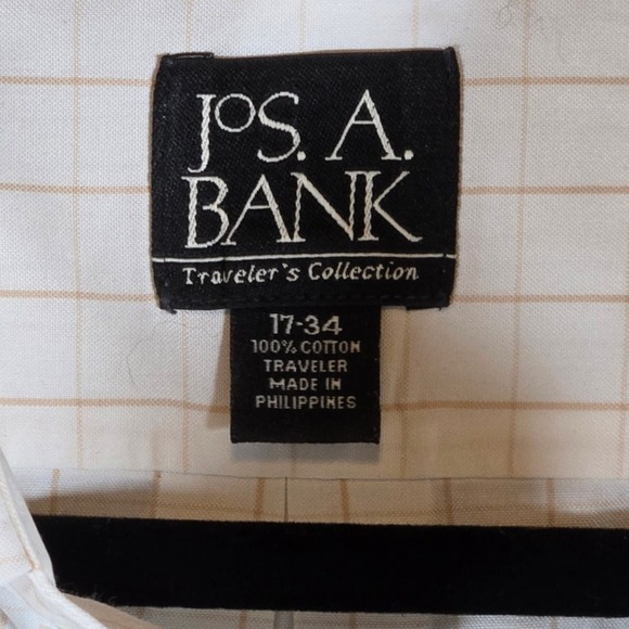 JOS. A. Bank Traveler's Collection Men's Button Down Shirt 17 34 Plaid - Picture 3 of 6